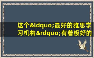 这个“最好的雅思学习机构”有着极好的声誉 你为什么不尝试一下呢？